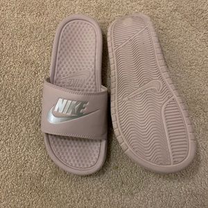 Pink Nike slides
